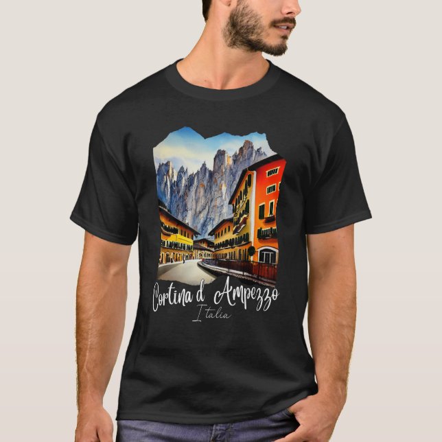 Camiseta Cortina d'Ampezzo Dolomiti Painting Cortina d'Ampe (Frente)