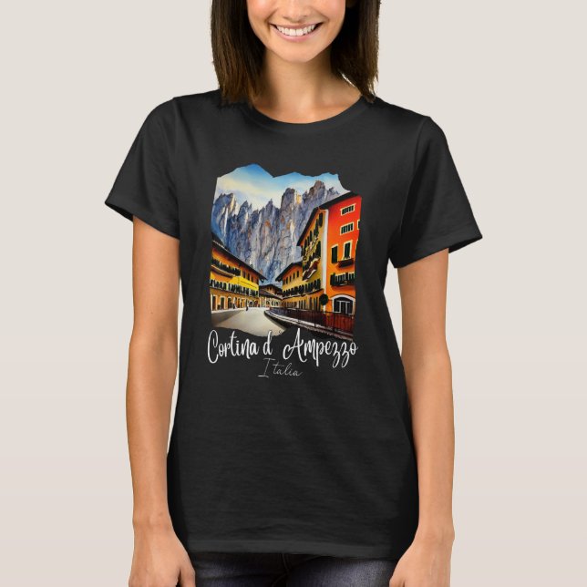 Camiseta Cortina d'Ampezzo Dolomiti Painting Cortina d'Ampe (Frente)