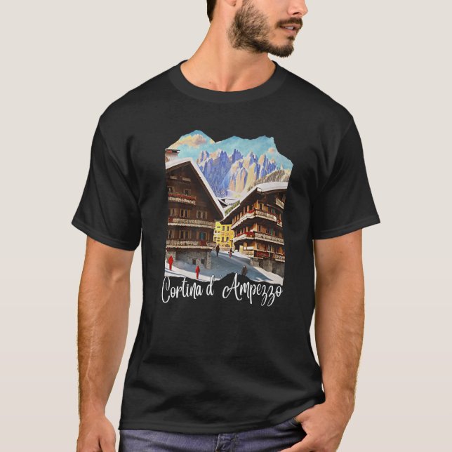 Camiseta Cortina d'Ampezzo Dolomiti Painting Cortina d'Ampe (Frente)