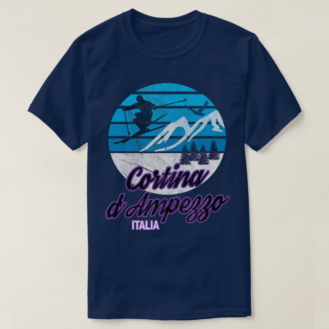 Camiseta Cortina dAmpezzo Dolomtens Itália Ski Resort Snowb (Frente do Design)
