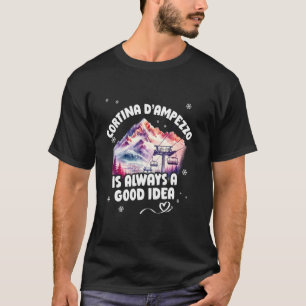 Camiseta Cortina d'Ampezzo Estação de Esqui Alpes Italianos