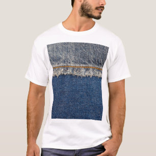 Camiseta Cortina Laranja, Patch Duplo De Denim.