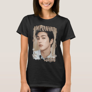 Camiseta CORTISs Keonho Kpop Grupo Masculino Colagem Preto 