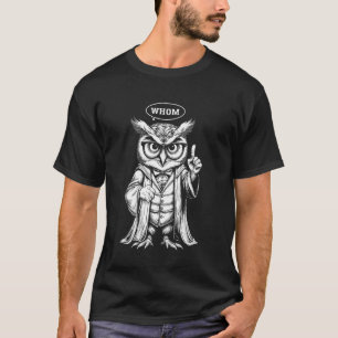 Camiseta Coruja a quem professor de inglês gramática nerd e