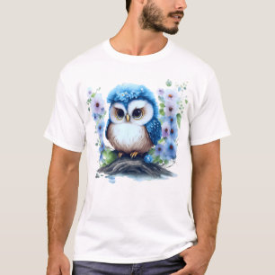 Camiseta Coruja Adorável que se diverte do seu meio natural