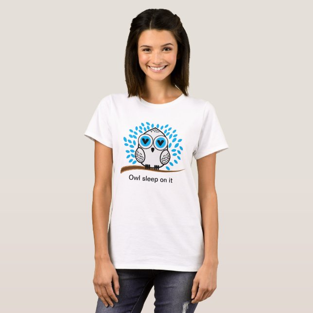 Camiseta Coruja adormecendo em sua citação engraçada com il (Frente Completa)
