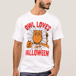 Camiseta Coruja Ama o Halloween Assustador Vetor Vintage