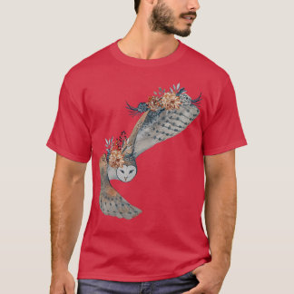 Camiseta coruja bonitinha com girassol