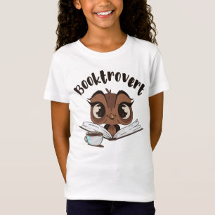 Camiseta Coruja-boquiaberta com livro e café