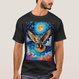 Camiseta Coruja Celestial no Tee do Céu Estrelado