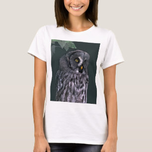 Camiseta Coruja Cinzenta Grande