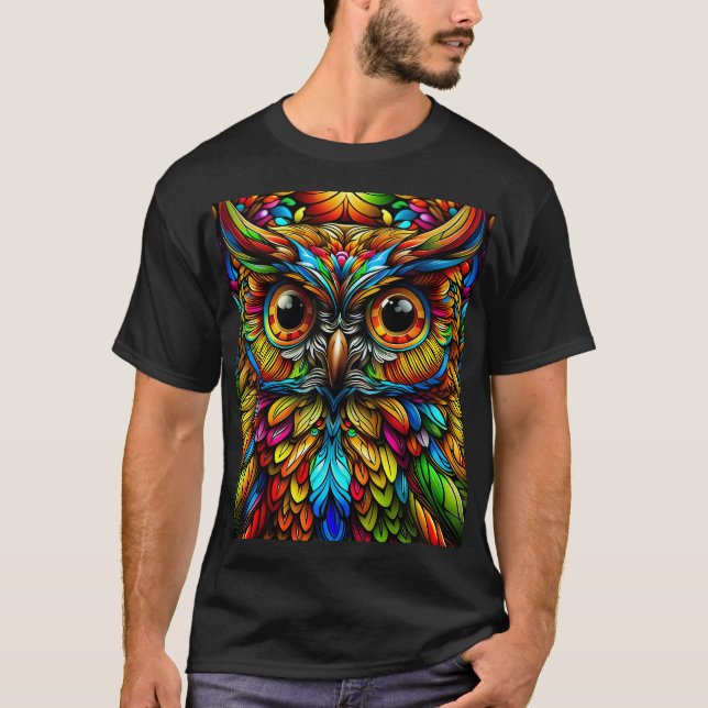 Camiseta Coruja Colorida (Frente)