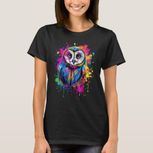 Camiseta Coruja Colorida Barred Ows Lover Splash Art