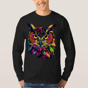 Camiseta Coruja Colorida Rainbow Colors Owl Pop Art Cute Ow