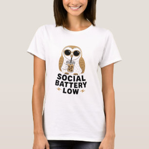 Camiseta Coruja com Bateria Social Baixa