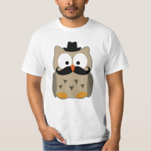 Camiseta Coruja com bigode e chapéu