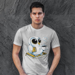 Camiseta Coruja Com Biook E Café
