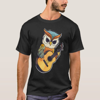 Camiseta Coruja com um violão ,Coruja
