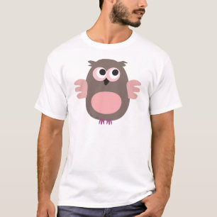 Camiseta Coruja cor-de-rosa engraçada
