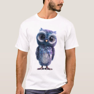 Camiseta Coruja da Galáxia Cósmica Noite Estrelada Homens