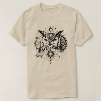 Camiseta Coruja da Geometria Sagrada Ficou Alagada
