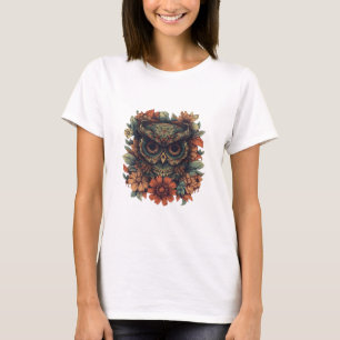 Camiseta Coruja da Sabedoria Floral