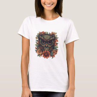 Camiseta Coruja da Sabedoria Floral