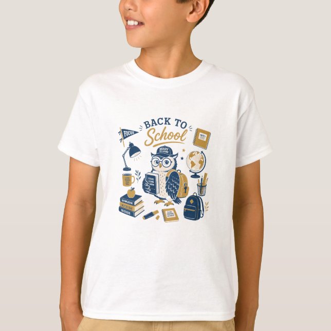 Camiseta Coruja de Aprendizado de Volta à Escola (Frente)