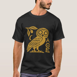 Camiseta Coruja de Atena Moeda Ateniense Símbolo Grego Anti