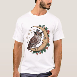 Camiseta Coruja De Bruxas Sentada Na Lua Crescente