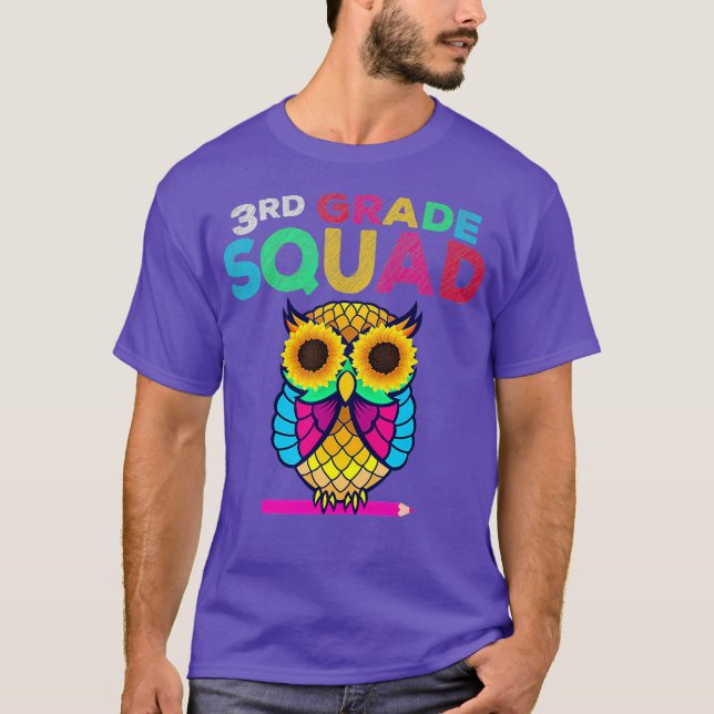 Camiseta Coruja de girassol do 3º grau do 3º grau (Frente)