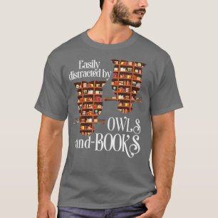 Camiseta Coruja de Leitura do Livro do Dono da Bibliotecári