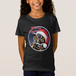 Camiseta Coruja de Natal - Camisa-T de Jersey, Canvas e Bel