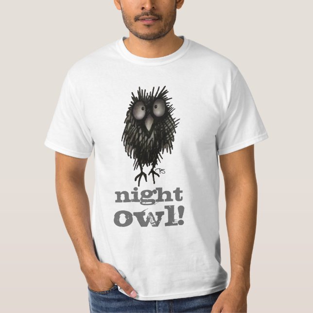 Camiseta Coruja de noite! Dizer engraçado da coruja (Frente)