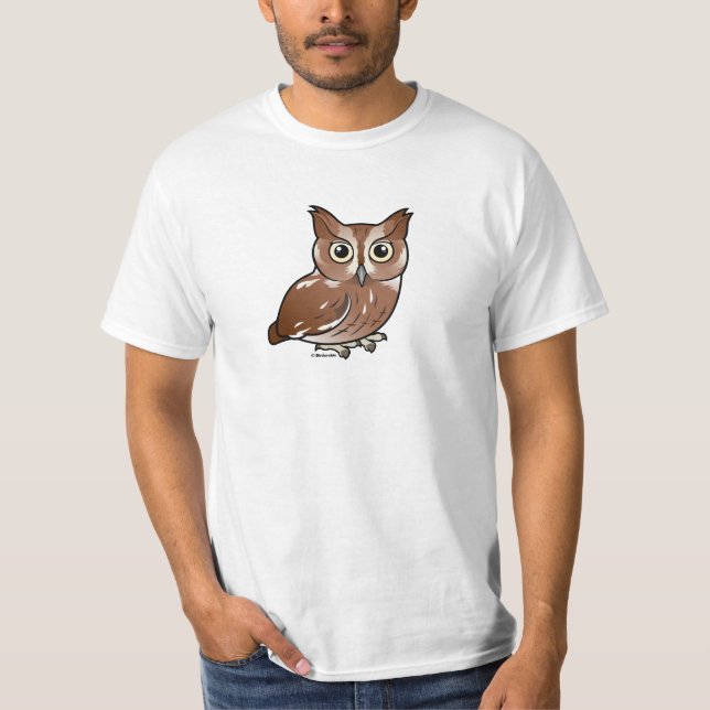 Camiseta Coruja de Screech oriental (fase vermelha) (Frente)