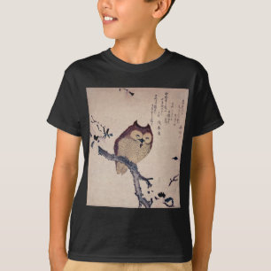 Camiseta Coruja de sorriso japonesa bonito