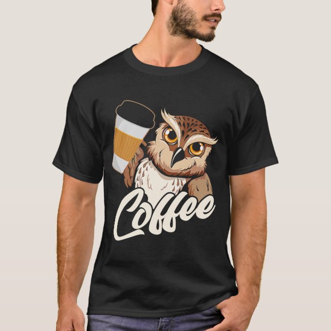 Camiseta Coruja do Café com Impressão Retroativa (Frente)