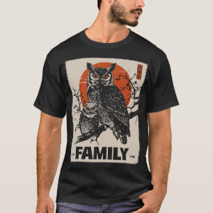 Camiseta Coruja e coruja-coroa - Família Selvagem Vigorosa