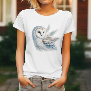 Camiseta Coruja Elegante em Aquarela