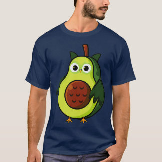 Camiseta Coruja engraçada voando fruta de abacate