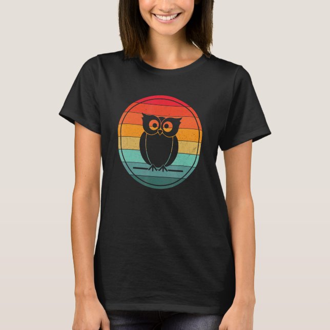 Camiseta Coruja - Estilo de Ave Retro (Frente)