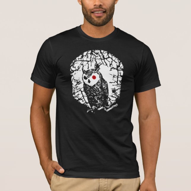 Camiseta Coruja Eyed vermelho (Frente)