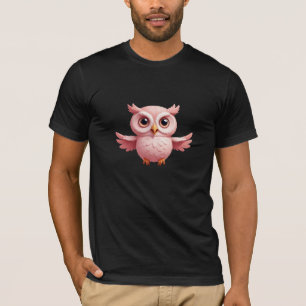 Camiseta Coruja Feliz Brincadeira Saltando Na Floresta Aére
