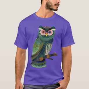 Camiseta Coruja Floral Art Asian Design Visual T