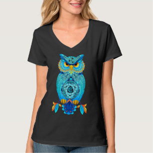 Camiseta Coruja Florestal Colorida Idea Animal