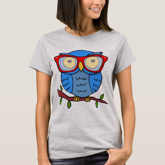 Camiseta Coruja Fofa com Óculos (Frente)