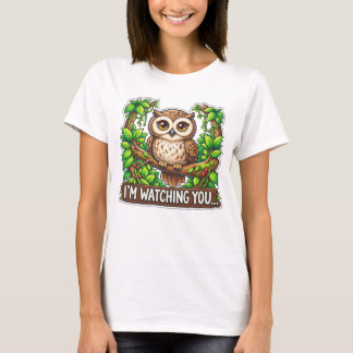 Camiseta Coruja Fofa - Estou Observando Você