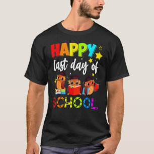 Camiseta Coruja Fofa Feliz Último Dia De Aula Professor Alu