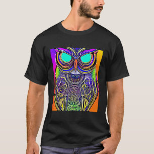 Camiseta Coruja Ilustração Colorida Coruja Artística