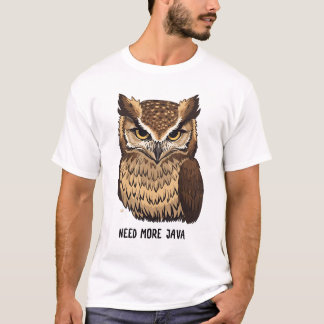 Camiseta Coruja Java Precisa Mais  Coruja Engraçad